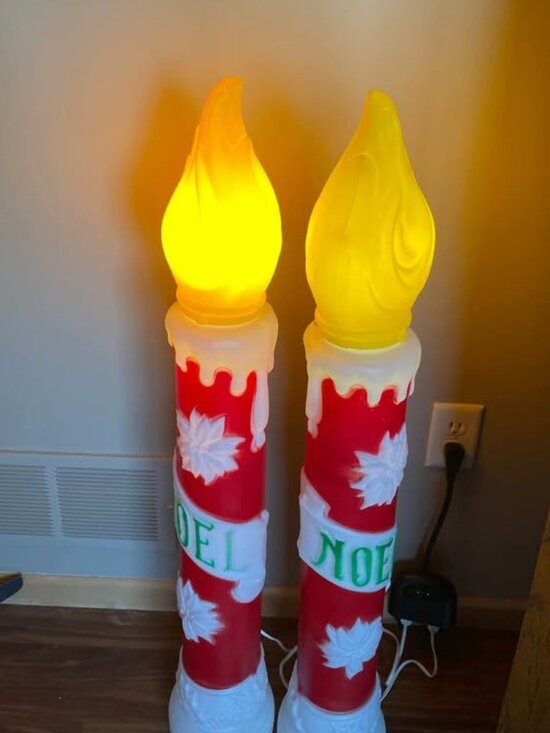 Empire Other - 2 Vintage Christmas Candles NOEL Blow Mold Plastic 39"